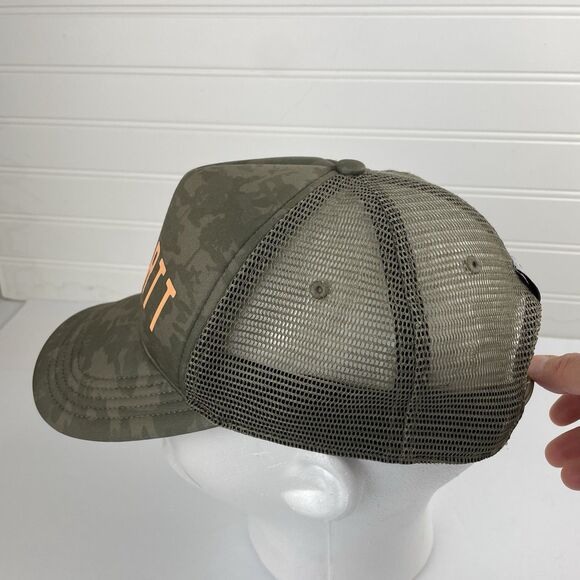 Carhartt Snapback Trucker Hat Burnt Olive Green Camouflage Adjustable Mesh Back - Picture 2 of 8